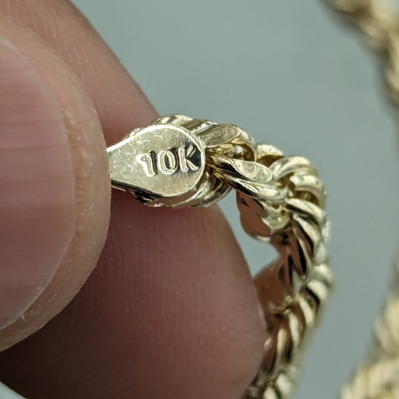 10kt Real Gold Rope Chain 4.8mm 22 inches - Picture 6 of 9